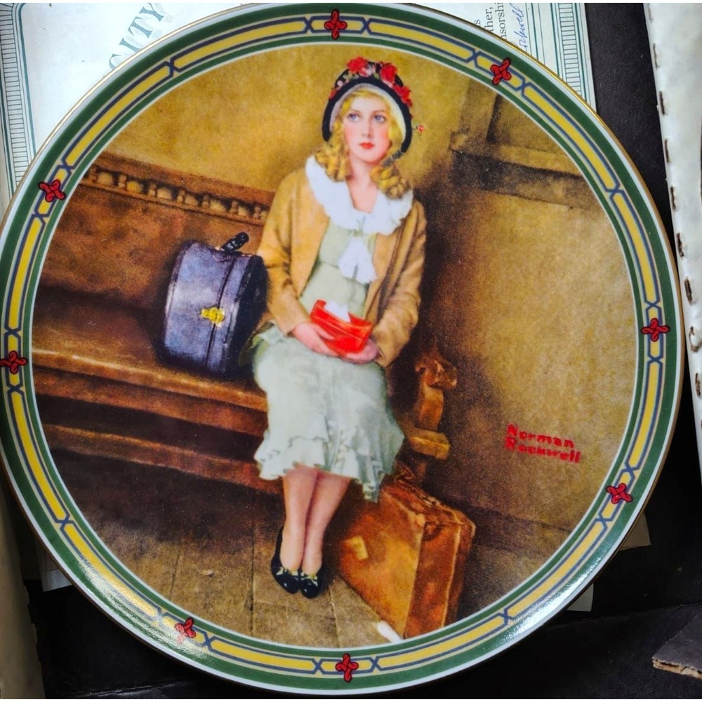 Norman Rockwell A Young Girls Dream 1984 Edwin M Knowles Plate 1st Issue COA Box